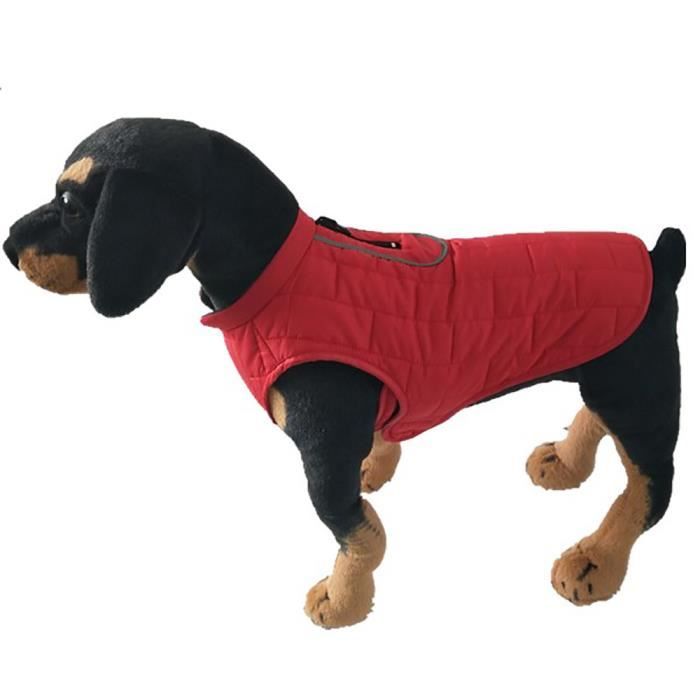 Imperméable chien manteau d'hiver chaud chiot double face-à-Porter vêtements veste @dw2560