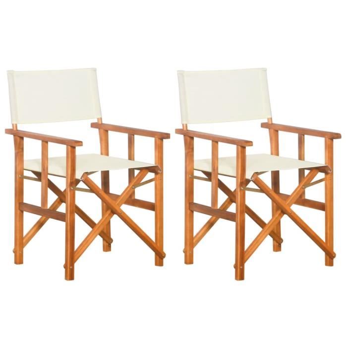 MMCZ® Chaise de Salon Scandinave - Lot de 2 Chaises de metteur en scène - Bois massif d'acacia ❤5274