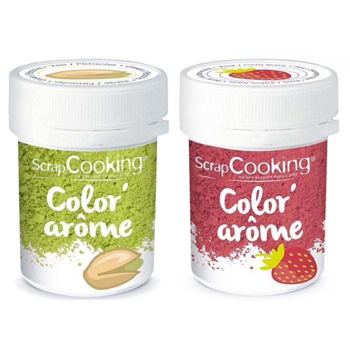 2 Color'arôme rose fraise et vert pistache