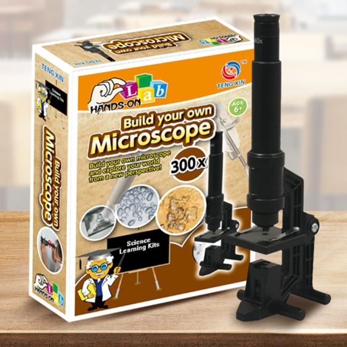 JEU D'ADRESSE Premier microscope jouet de base pour enfants Kit scientifique de grossissement 300X pour enfant 135