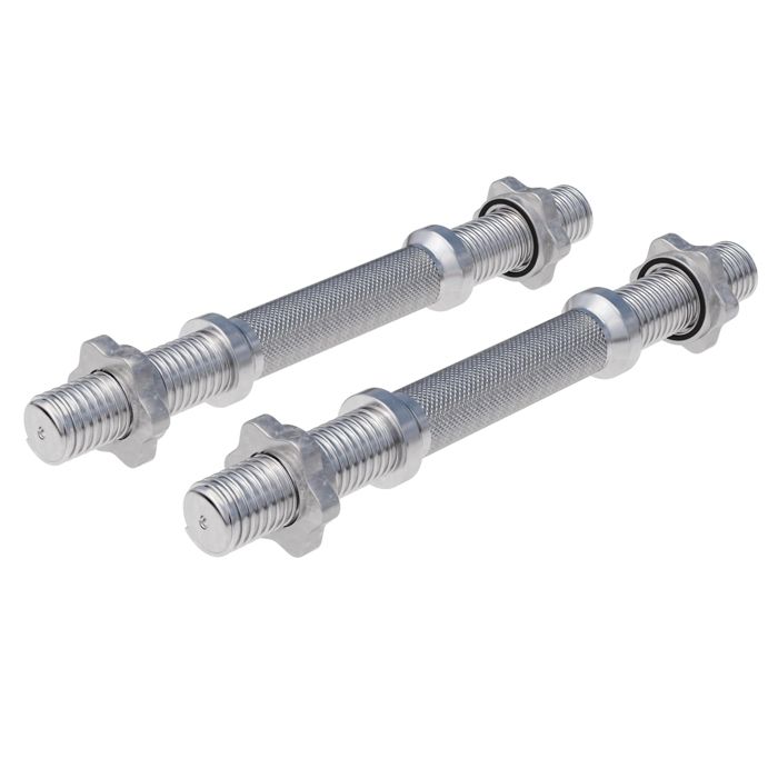 Deux barres courtes de 35cm, diamètre 30mm avec bagues de serrage en étoile
