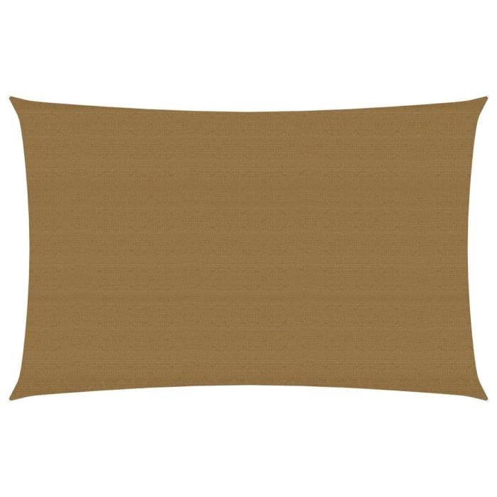 🦐1910Bonne qualité-Voile d'ombrage imperméable rectangulaire - Toile solaire our Jardin & terrasse 160 g-m² Taupe 2x4 m PEHD