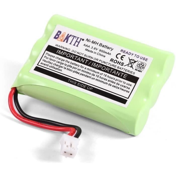 BAKTH Batterie 3.6v 900mAh pour Motorola Moniteurs de Bébé, pour Écoute-bébé Babyphone MBP18 MBP27T MBP33 MBP33PU MBP33BU MBP36 MBP3