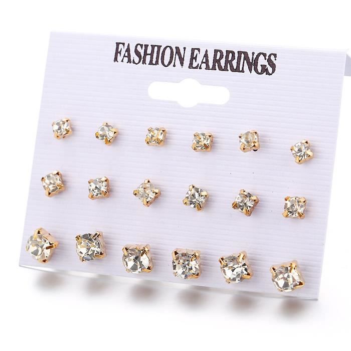 Simple minuscule géométrique boucles d'oreilles pour les femmes mixte Triangle carré barre petites boucles*ES14978
