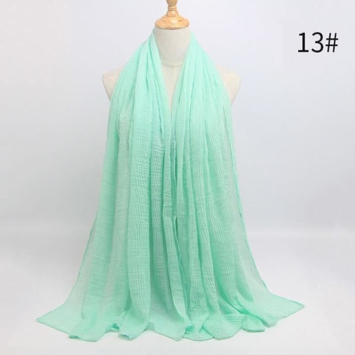 Foulard hijab en coton froissé, écharpe douce, écharpe chaude, écharpe chaude, châle, 25 couleurs, Design hiver, tendanc DY5188
