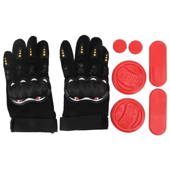 YOSOO Gants de sport Gants de Triple Curseurs Planche Équipement Skateboard Accessoires Protection de Sport Rouge