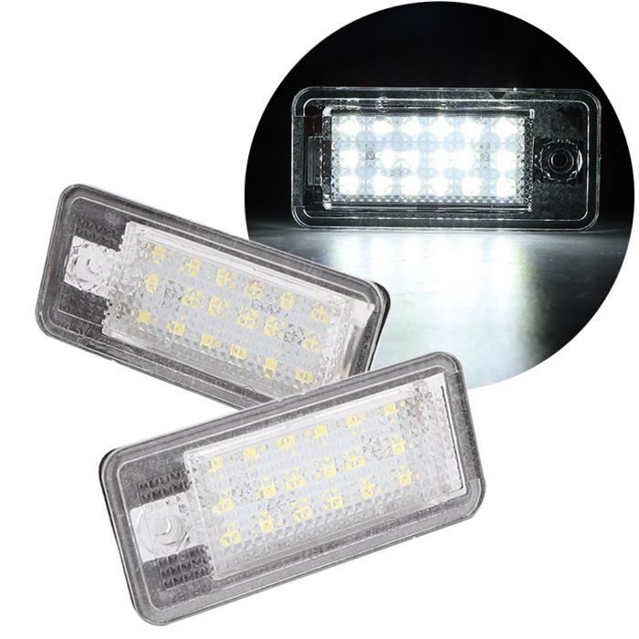 HURRISE Éclairage de plaque d'immatriculation de voiture 1 paire de feux de plaque d'immatriculation arrière à LED pour Audi