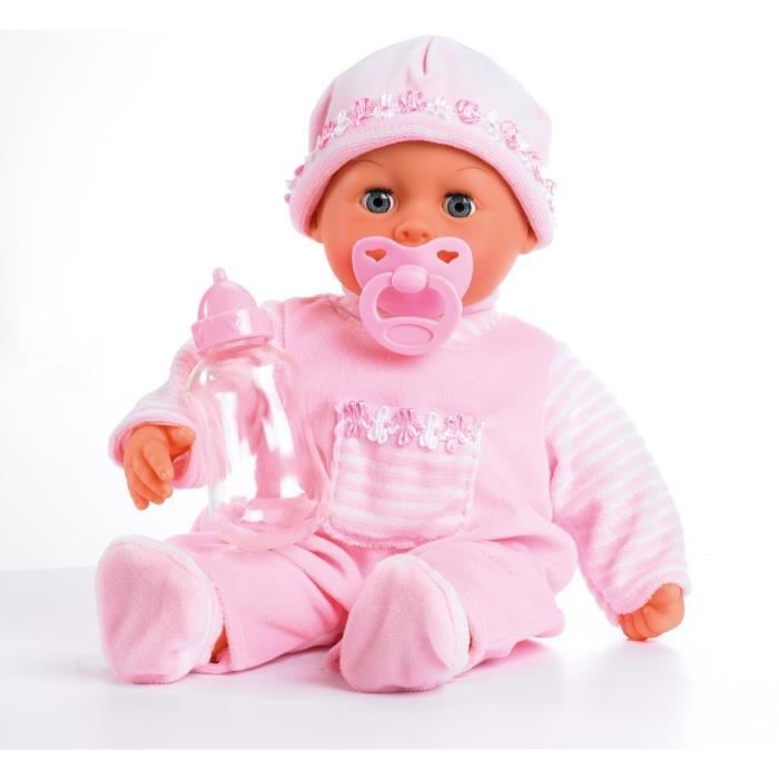 Bayer Design - 93800-rosa - Poupon Bébé - Premiers Mots Avec 24 Sons - Rose - 38 Cm