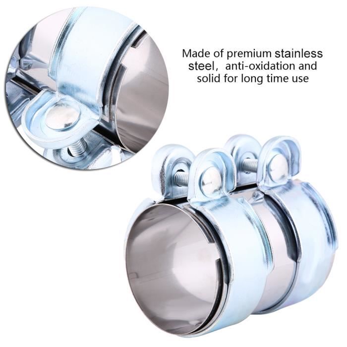 Cikonielf Collier de serrage d'échappement Connecteur de tuyau de catback de silencieux de bride d'échappement de Turbo d'acier