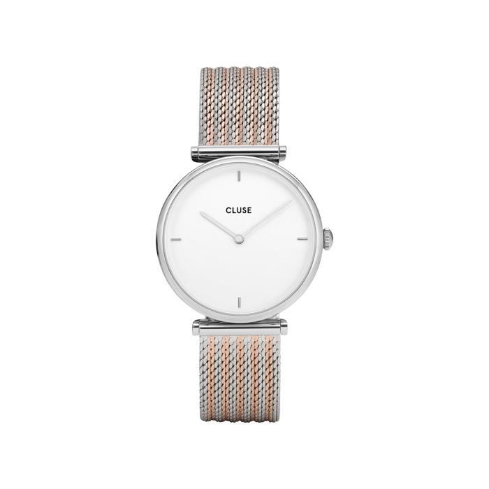 CLUSE OROLOGIO TRIOMPHE SILVER BICOLOUR MESH CL61001