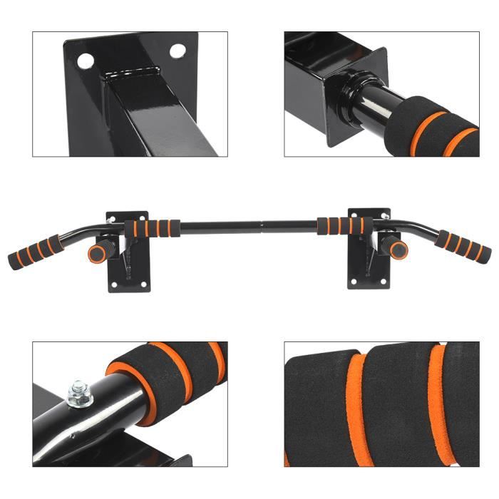 Support mural barre de traction Chin-up Body-bulding exercice Fitness Gym maison avec 6 poignées en mousse -KOR