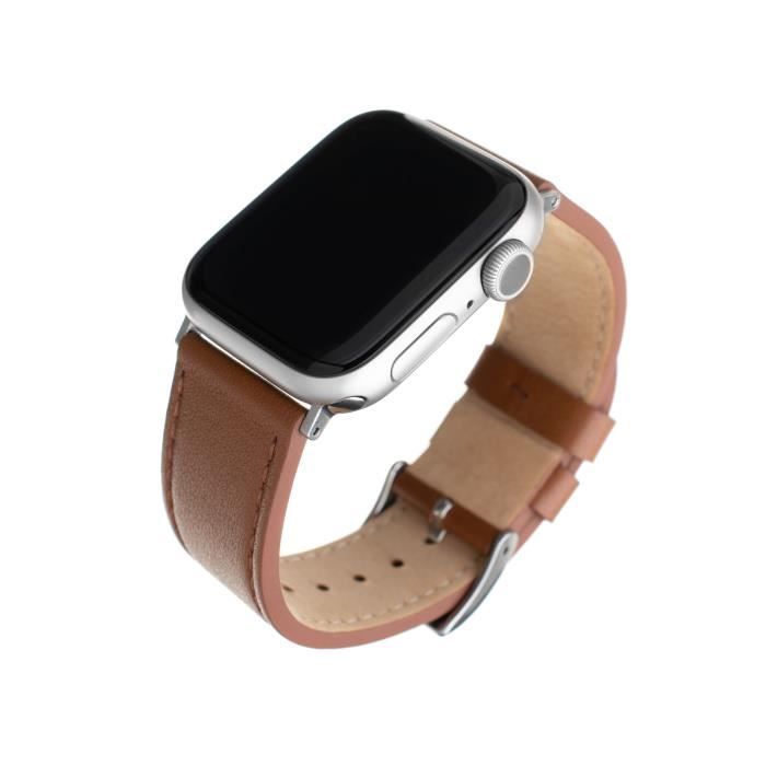 Bracelet FIXED Leather Strap en cuir compatible avec Apple Watch 42-44 mm, brun
