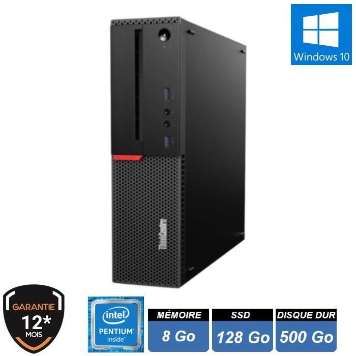 PC de Bureau Lenovo M800 G4400 - 8Go - SSD128Go + HDD 500Go - WIN10 PRO