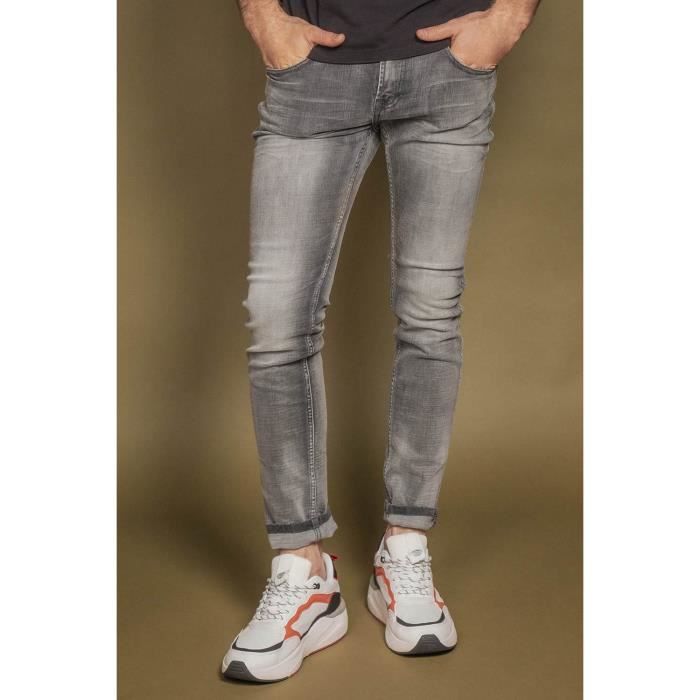 DEELUXE Jeans slim effet usé CARLOS Grey Used