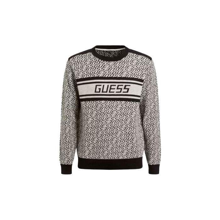 Pull print logo en laine - Guess jeans - Homme