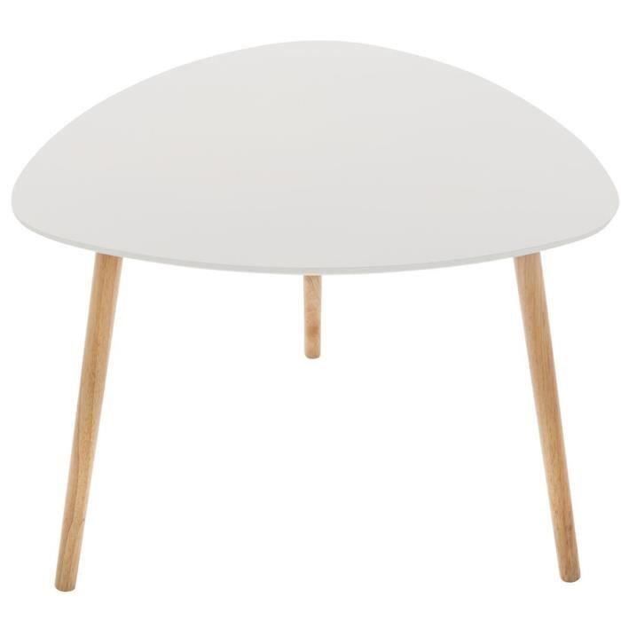 Table à café taupe en MDF et chêne - Dim : L. 60 x l. 60 x H. 45 cm