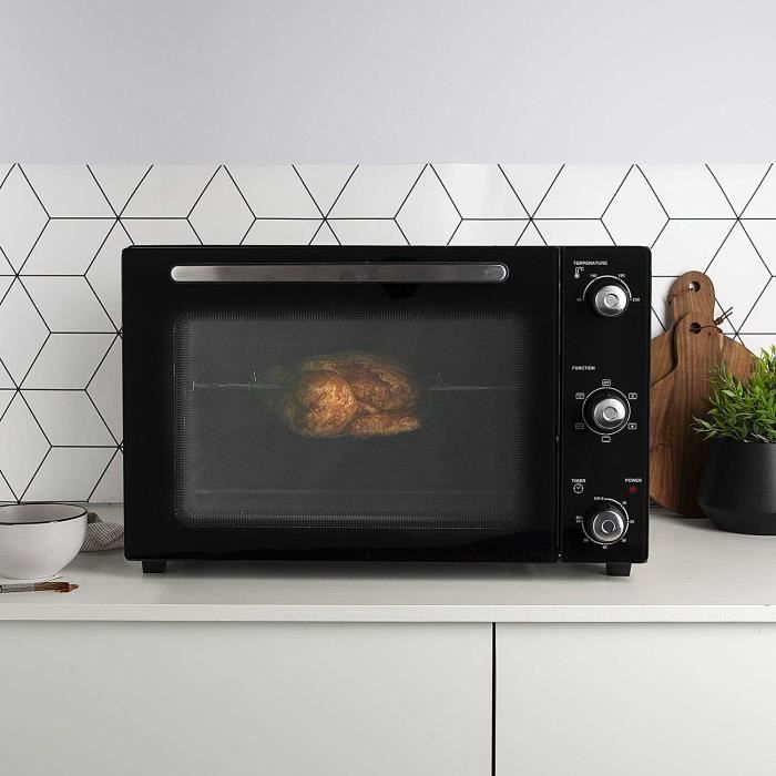 FOUR ÉLECTRIQUE À CONVECTION DELUXE DE 55L 2000W NOIR