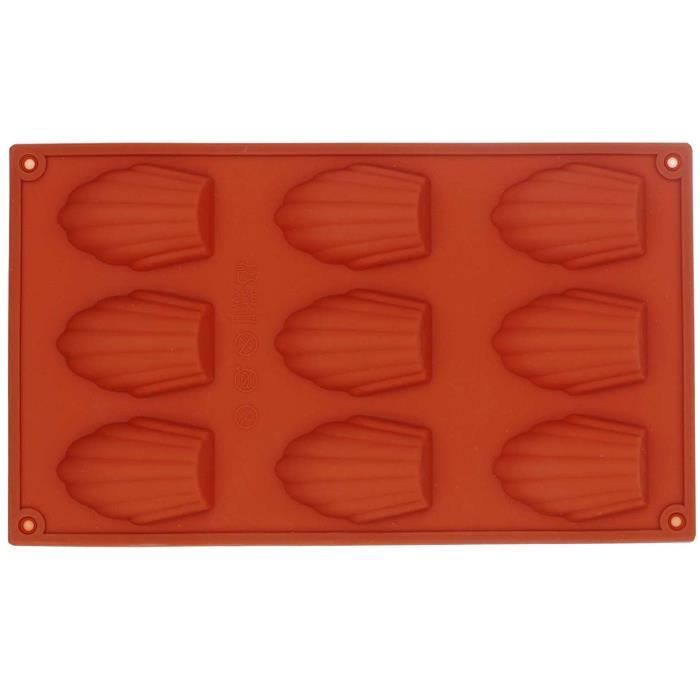Moule à 9 Madeleines - Silicone antiadhésif de#icone antiadhésif de#BCD`1673