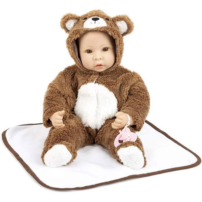 Small Foot 11497 Bébé poupée Ours avec Corps Souple Couverture, grenouillère et Sucette Inclus, 40 cm, à partir de 2 Ans 2485