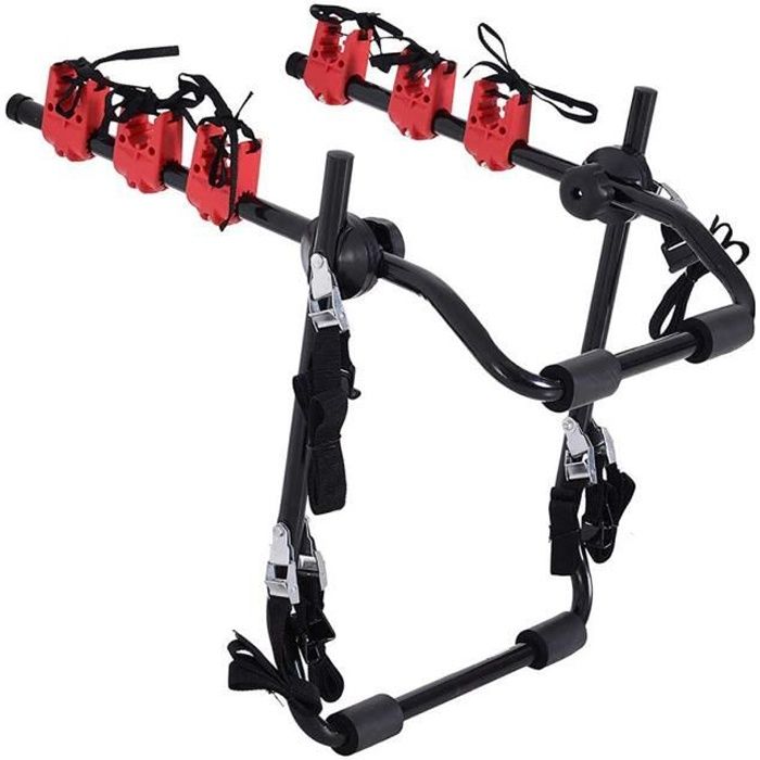 Porte vélos hayon voiture Coffre fixation Montage universel Pour 3 vélos Transporteur