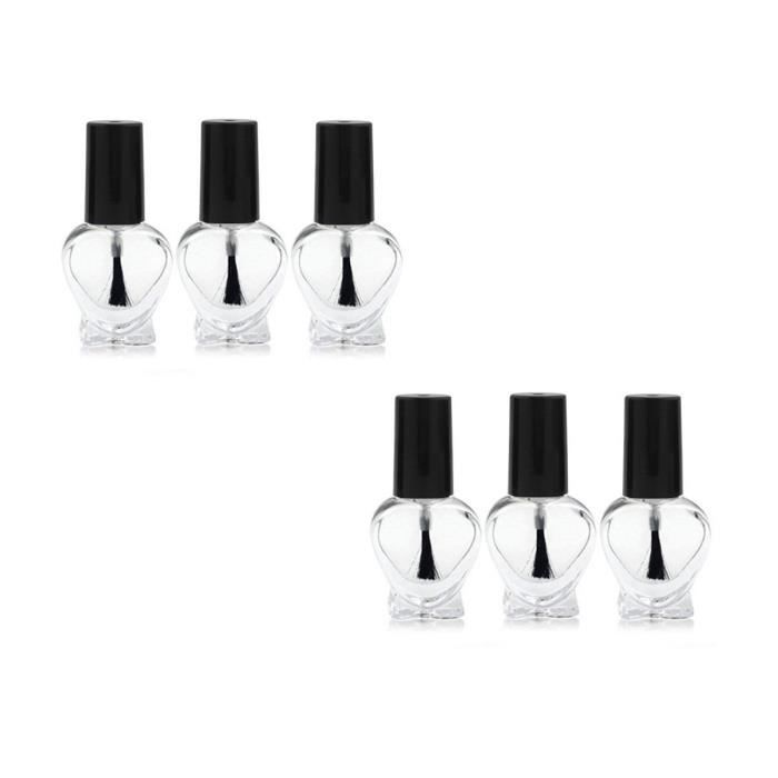 TRIXES 6 Flacons Vides de Vernis à Ongles en Forme de Cœur