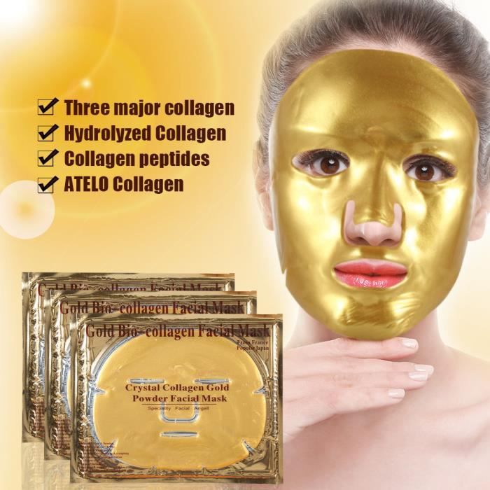 VGEBY NOUVEAU Gold Collagen Facial Visage Masque Haute humidité Anti-âge Supprimer Soins Des Rides HYDRATANT HB010 HB1588 Bon Maté