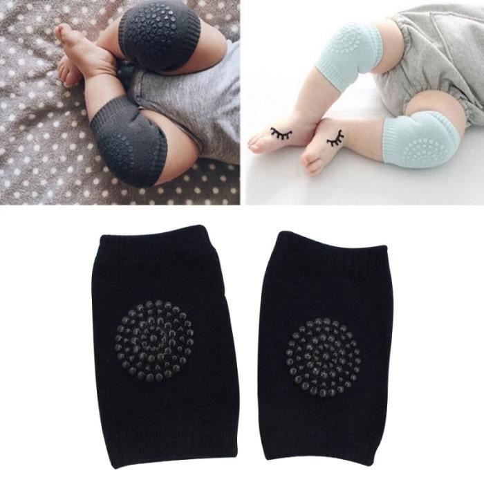 Porte bébé Une paire anti-dérapant Enfants Crawling marche genou Garde Guard Protection Pads Noir