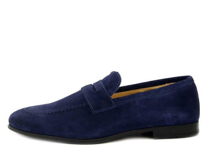 Chaussures Homme Bleues En Daim - Taille 42 - Modèle Chic Et Décontracté - Neuf Sans Boîte