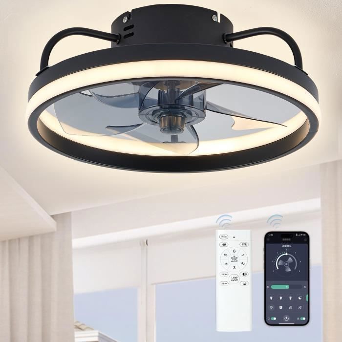 Ventilateurs de plafond avec télécommande et lampe à LED légère ventilateur de plafond intelligent #10