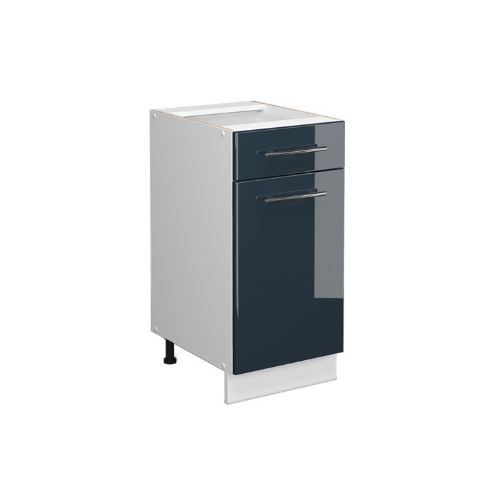 Meuble cuisine Fame-Line 40cm sans PT Bleu foncé brillant/Blanc Vicco 49558
