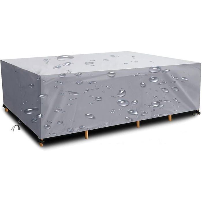 NXMYDBD Housse Salon De Jardin Extérieure Pour Table Chaise Canapé 150x150x75cm/LxWxH Rectangulaire Anti-UV Tissu Oxford 420D Imperméable Bache Avec Cordons De Serrage Et Boucles Réglables
