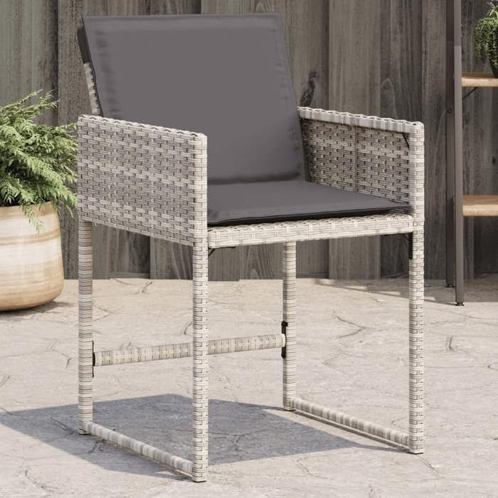 vidaXL Chaises de jardin avec coussins lot de 2 résine tressée 365148 - vue 9