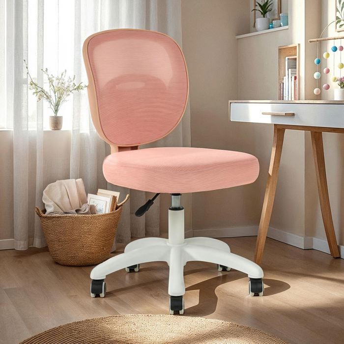 Chaise de bureau enfant MAYLA Rose Réglable en hauteur sans Accoudoirs Assise Rembourrée Confortable Chaise de bureau enfant MAYLA Rose Réglable en hauteur sans Accoudoirs Assise Rembourrée Confortable