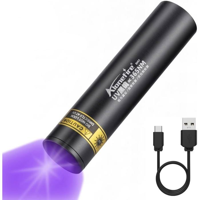 3W Petit Lampe Torche Uv Led 365Nm Rechargeable Lampe Ultraviolet Lumiere Noire Détecteur Mini DUrine Pour Resine Fluoresceine Mi