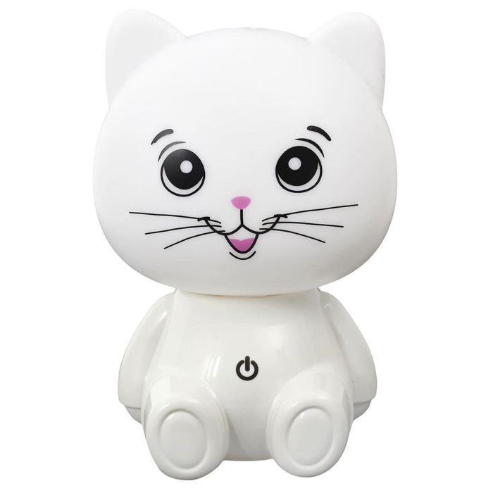 Lampe-veilleuse en forme de chat pour enfant avec 3 intensités de lumière blanche Lampe-veilleuse en forme de chat pour enfant avec 3 intensités de lumière blanche