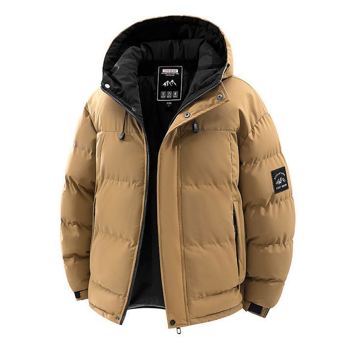 Doudoune Homme Matelassée à Capuche - Manteau D'hiver Chaud Zippé - Taille Régulière