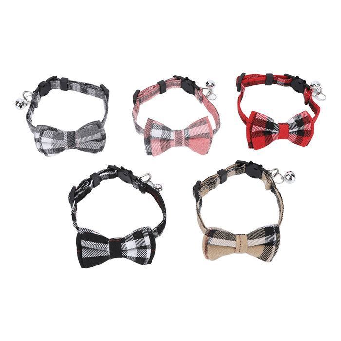 Comparer les prix de Collier pour chat - EINNENFFER - Réglable - Nœud papillon - Mélange de couleurs - Sécurité