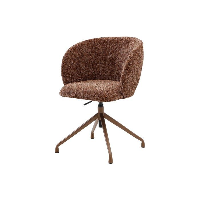 Chaise de bureau - Tissu texturé - Terracotta - Hauteur réglable - DUMALI