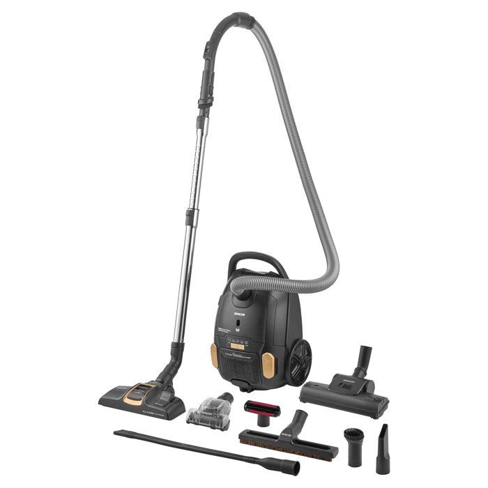 Aspirateur avec sac SENCOR SVC 8330BK 4AAAA - Filtre HEPA H13 - Extreme Silence 68 dB - Sac 3 L - Noir et doré