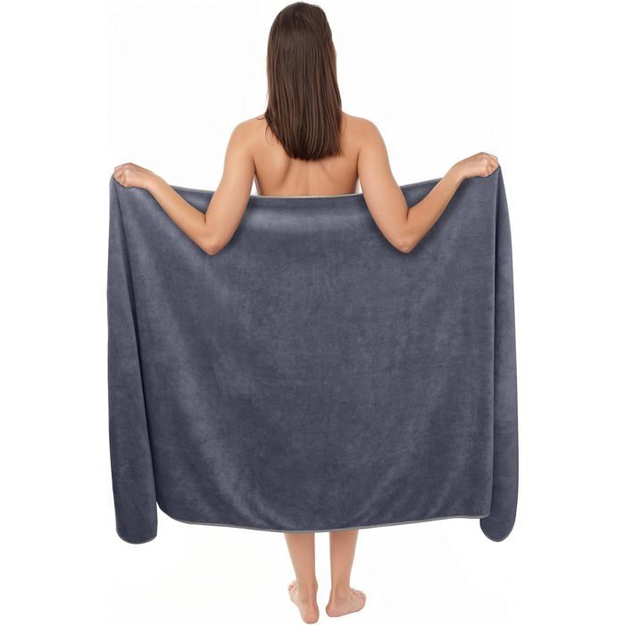 Serviette De Bain XXL Microfibre 100x200 Cm – Haute Absorbance, Séchage Rapide, Pour Spa, Sauna, Plage