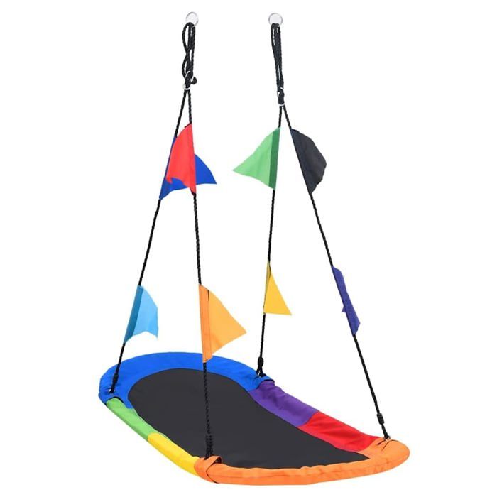 Balançoire nid doiseau - vidaXL - 165x70 cm - Multicolore - Hauteur max. 180 cm - Rembourrage en mousse