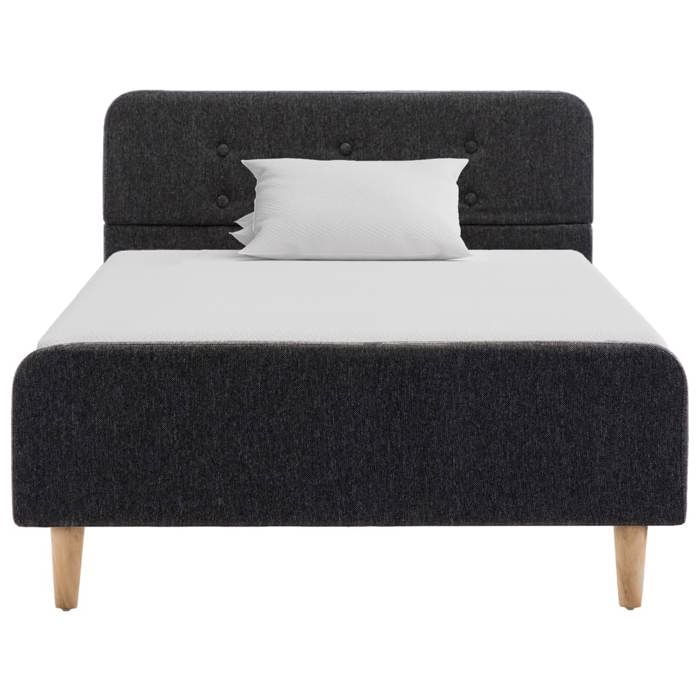 Cadre de lit - MOTHINESSTO - MOT40 - 100 x 200 cm - Gris foncé - Tête de lit jute