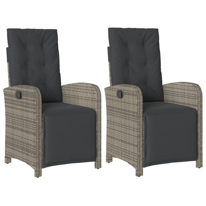 SALE 2026Chaises inclinables de jardin - CITY GARDEN - Extérieur - lot de 2 - et repose-pied rotin57x61x93cm 21.2 Kg 3058522