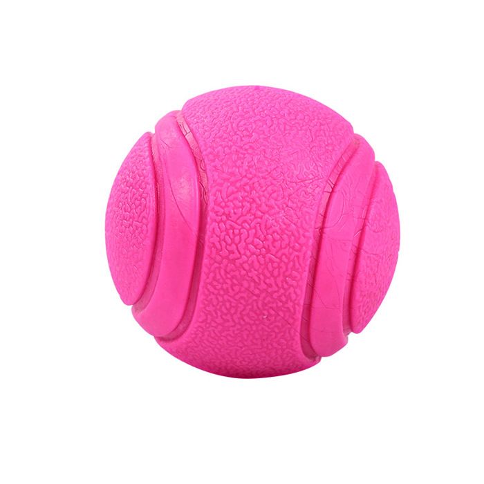 Jouet en caoutchouc pour chien - Phoesky - Balle élastique - 7 cm - Rose - Environnemental - Jeu interactif