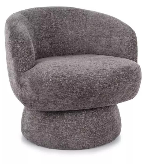Fauteuils - Meubles&Design - Fauteuil LONE pivotant en tissu gris silhouette moderne et assise ultra confortable Fauteuils - Meubles&Design - Fauteuil LONE pivotant en tissu gris silhouette moderne et assise ultra confortable