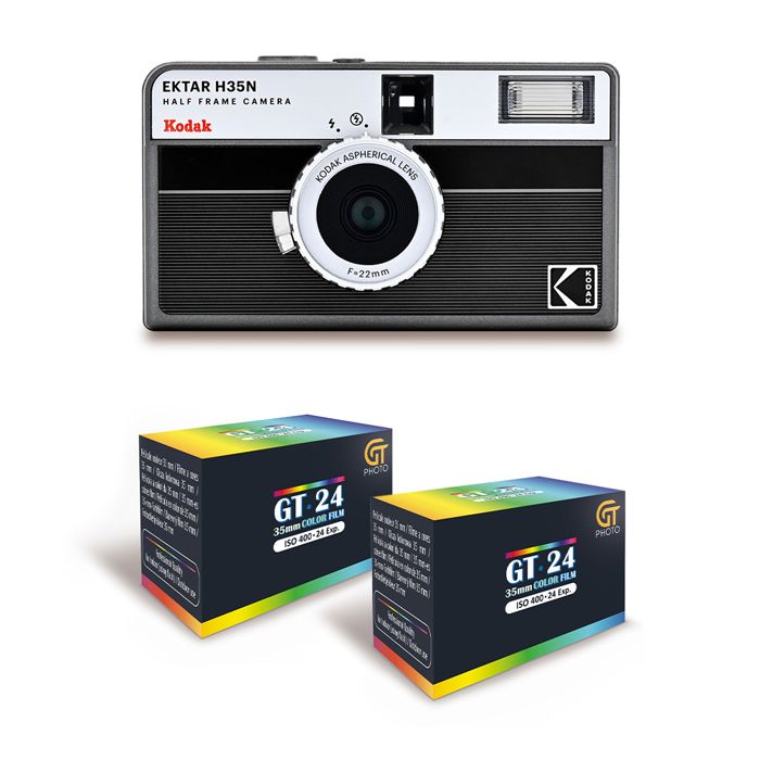 KODAK EKTAR H35N Caméra Film Demi Format 35mm Réutilisable Sans Mise au Point Légère Facile à Utiliser Rayé + 2 Pellicules 35mm Couleur 24 Expositions Neuf - vue 3