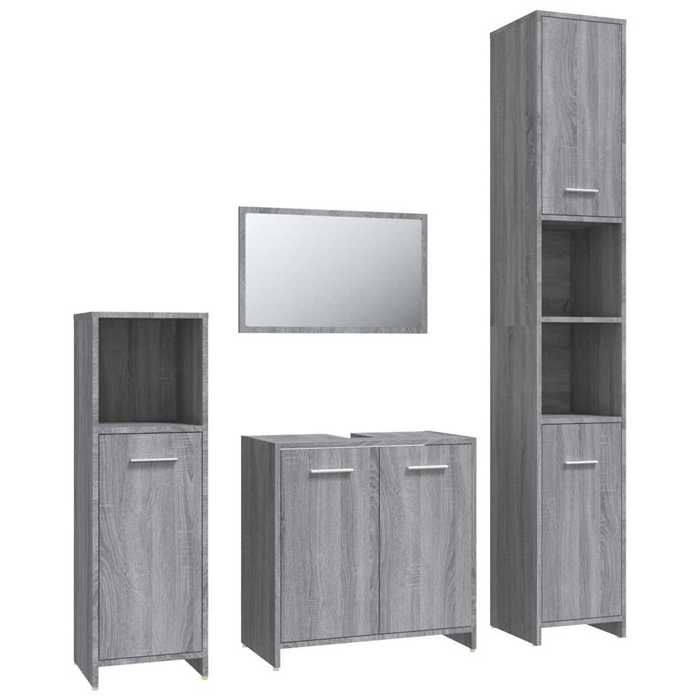 Ensemble de meubles de salle de bain - Cadre robust - ARMOIRE WC/SALLE DE BAIN COMPLETE - 4 pcs - Sonoma gris 60x33x61cm 737486 LH82