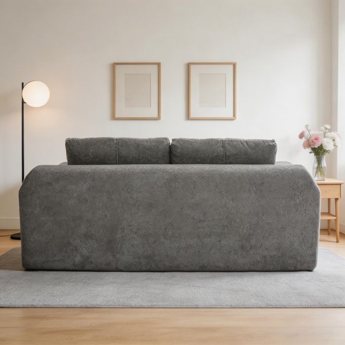 Canapé‑lit 2 places - Mido - Convertible 2-en-1 - Compact petits espaces - Gris foncé 178x96x615 cm