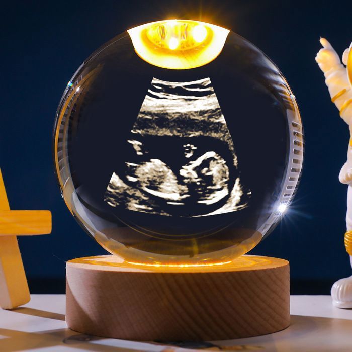 Veilleuse en Forme De Boule De Cristal Boule De Cristal Décorative Ornement commémoratif déchographie de bébé pendant la grossesse