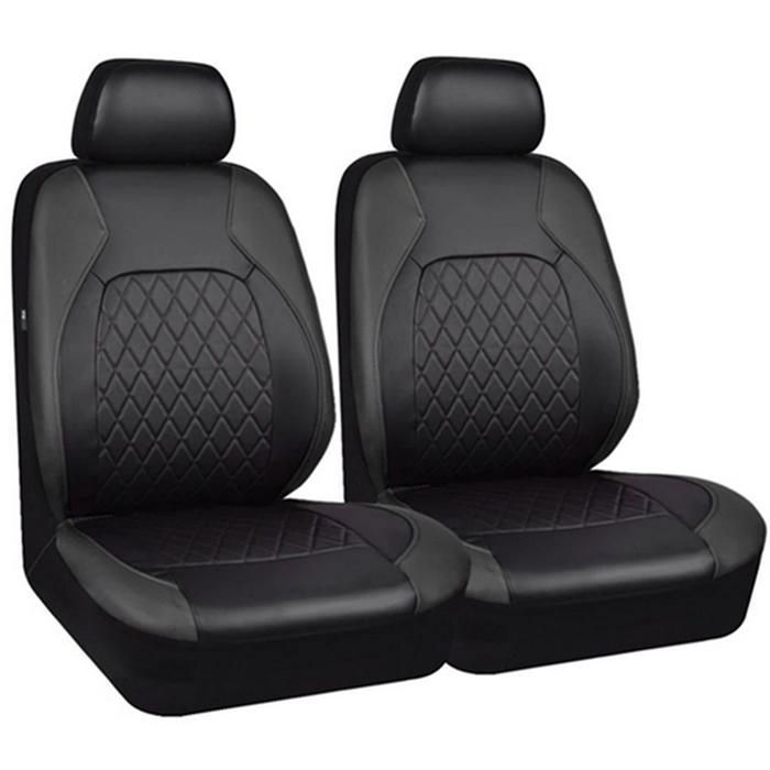Lot de 2 housses de siège avant de voiture en cuir PU imperméables et universelles Femeo
